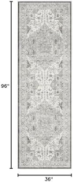 Madane Hallway Runner 3x8, Kitchen Rugs Washable Entry Rug, Ivory/Brown - Image 2