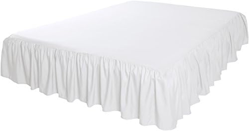 Amazon Basics Lightweight Ruffled Bed Skirt, Classic Style, Soft and Stylish 100% Microfiber with 16" Drop, Wrinkle Resistant, Machine Washable, Queen, Bright White, Solid - Image 3