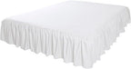Amazon Basics Lightweight Ruffled Bed Skirt, Classic Style, Soft and Stylish 100% Microfiber with 16" Drop, Wrinkle Resistant, Machine Washable, Queen, Bright White, Solid - Image 3