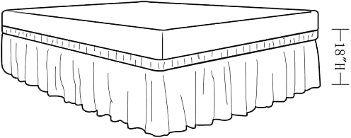MEILA Wrap Around Elastic Bed Skirt for Twin & Full Beds, 18" Drop, White - Image 5