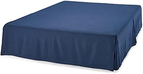 Amazon Basics Lightweight Pleated Bed Skirt, Wrinkle and Fade Resistant, Machine Washable, King, Navy Blue, 16-inch Drop - Image 3