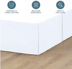 Bare Home Bed Skirt 15-Inch Drop 1800 Ultra-Soft (Full, White) - Image 3