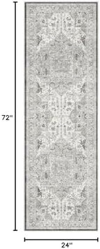 Madane Washable Runner Rug 2x6 Runners for Hallways Non Slip, Ivory/Brown - Image 2