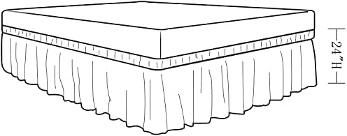MEILA Wrap Around Elastic Bed Skirt for Queen & King Beds, 24" Drop,White - Image 5