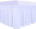 PureFit Wrap Around Ruffled Bed Skirt, White, Twin/Full - 18" Drop by PureFit