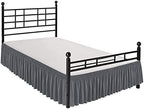 Wrap Around Full Size Bed Skirt Split Corners 15" Drop-Elastic Dust Ruffle - Image 2