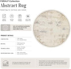 Round Area Rug Living Room: 4 ft Modern Washable Indoor Carpet - Image 2