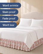 CGK Wrap Around Dust Ruffle Bed Skirt - King Size, 15" Inch, Bloom - Image 5