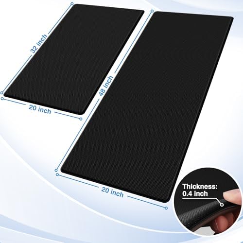 StepRite Kitchen Mats for Floor, 2-Piece Anti-Fatigue Kitchen Rugs, Black - Image 2