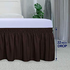 PureFit Wrap Around Ruffled Bed Skirt, Chocolate, Twin/Full - 22" Drop - Image 5