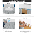 Wrap Around Queen Bed Skirt, Easy Fit Elastic Belt, 16Inch Drop, Light Grey - Image 4