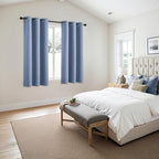 MIULEE Blackout Curtains for Bedroom 2 Panels 40 x 54 Inch Long Denim Blue - Image 6