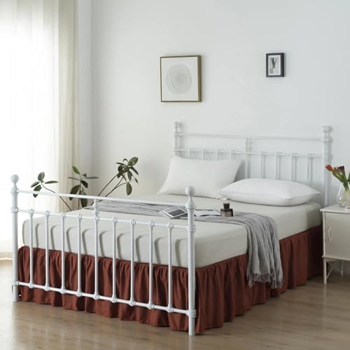 Bed Skirt Queen Size Ruffled Bed Skirts with Split Corners - Image 6