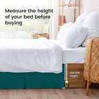 Twin Size Pleated Bed Skirt, Hides Under-Bed Storage 15 Inch Drop,Teal - Image 4