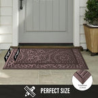 HIYARD Front Door Mat, Absorbent Dirt Trapping Welcome Door Mat Indoor Outdoor, Non Slip Entry Mat, Indoor Outdoor Door Mats, Fade Resistant, Low Profile Doormat for Entryway, 36×24, Coffee - Image 7