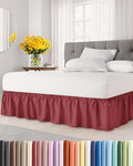 CGK Wrap Around Dust Ruffle Bed Skirt - King Size, 15" Inch, Burgundy by CGKUnlimited