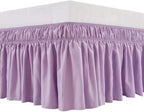 MEILA Wrap Around Bed Skirt for Queen & King Beds, 24" Drop,Light Purple by MEILA