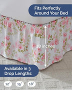CGK Wrap Around Dust Ruffle Bed Skirt - Full Size, 18" Inch, Bloom - Image 4