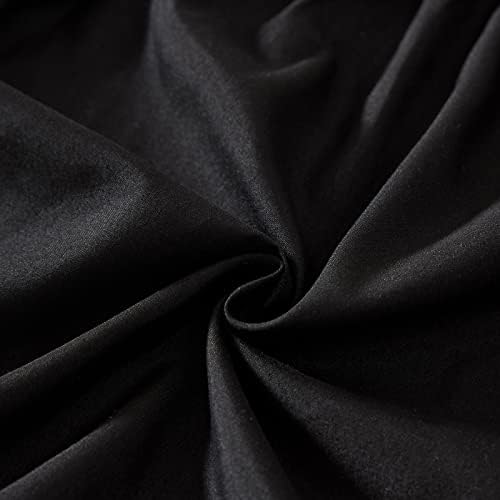 MEILA Wrap Around Elastic Bed Skirt for Queen & King Beds, 24" Drop, Black - Image 4