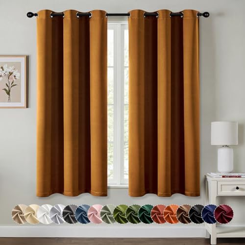 MIULEE Blackout Curtains for Bedroom 2 Panels 40 x 54 Inch Long Gold Brown by MIULEE