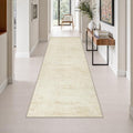 3x10 Washable Runner Rug：Modern Abstract Kitchen Soft Carpet Beige by FXRHLP