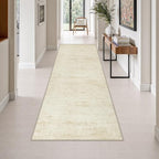 3x10 Washable Runner Rug：Modern Abstract Kitchen Soft Carpet Beige by FXRHLP