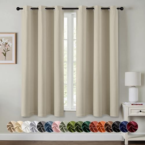MIULEE Blackout Curtains for Bedroom 2 Panels 40 x 54 Inch Long Sand by MIULEE
