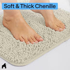 GORILLA GRIP Bath Rug Mat for Bathroom, Thick Chenille, 60x24 Dusty Cloud - Image 4