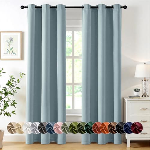 MIULEE Blackout Curtains for Bedroom 2 Panels 40 x 84 Inch Long Slate Blue by MIULEE