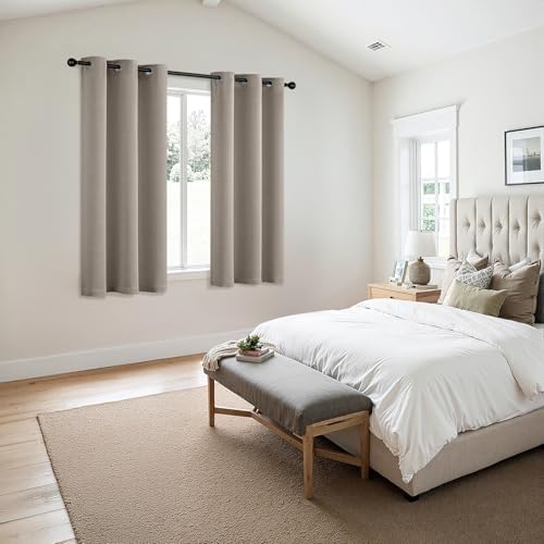 MIULEE Blackout Curtains for Bedroom 2 Panels 40 x 54 Inch Long Stone - Image 6