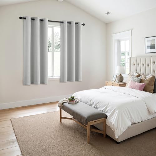 MIULEE Blackout Curtains for Bedroom 2 Panels 40 x 63 Inch Long Silver - Image 6