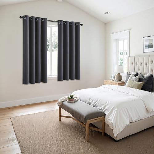 MIULEE Blackout Curtains for Bedroom 2 Panels 55 x 68 Inch Long Dark Grey - Image 6
