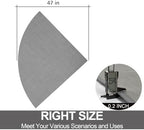 SUMLANS Fan Shaped Kitchen Mat 1 PCS, Cushioned Non Slip Rugs for Kitchen Floor, Absorbent Runner Comfort Standing Mats Washable for Kitchen, Office, Home (Grey, Radius 47") - Image 2