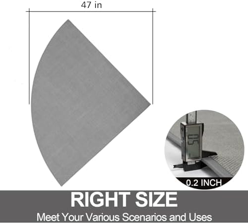 SUMLANS Fan Shaped Kitchen Mat 1 PCS, Cushioned Non Slip Rugs for Kitchen Floor, Absorbent Runner Comfort Standing Mats Washable for Kitchen, Office, Home (Grey, Radius 47") - Image 2