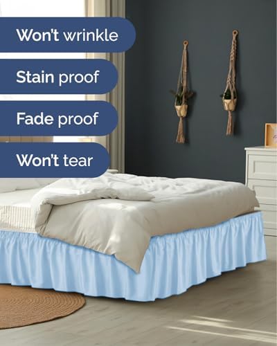 CGK Wrap Around Bed Skirt - College Dorm Room - 9" Inch, Twin/Twin XL - Image 5