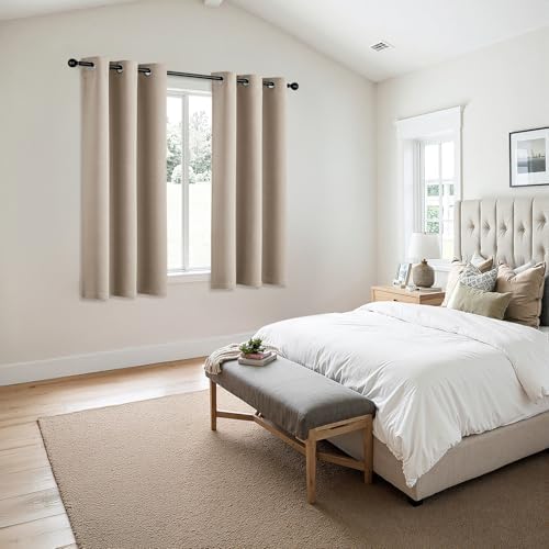 MIULEE Blackout Curtains for Bedroom 2 Panels 40 x 54 Inch Long Taupe - Image 6