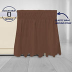PureFit Wrap Around Ruffled Bed Skirt, Brown, Queen/King - 18" Drop - Image 4