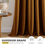 MIULEE Blackout Curtains for Bedroom 2 Panels 40 x 84 Inch Long Gold Brown - Image 5