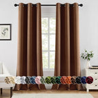 MIULEE Blackout Curtains for Bedroom 2 Panels 40 x 96 Inch Cappuccino Brown by MIULEE