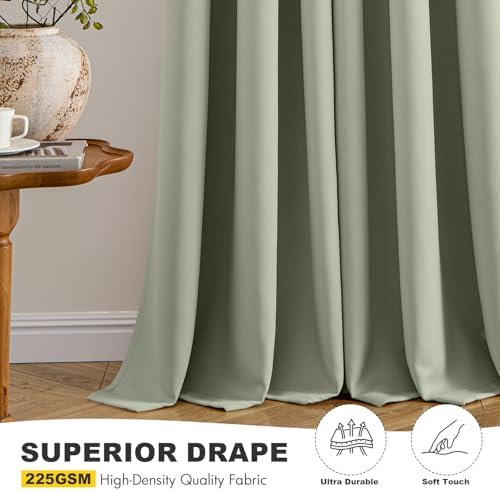MIULEE Blackout Curtains for Bedroom 2 Panels 40 x 96 Inch Long Sage Green - Image 5