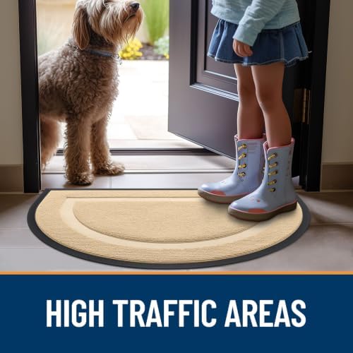 OLANLY Half Circle Front Door Mat Outside 35x23 All-Season Rubber Doormat - Image 7