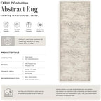 2x6 Washable Runner Rug：Modern Abstract Soft Carpet Brown Beige - Image 2