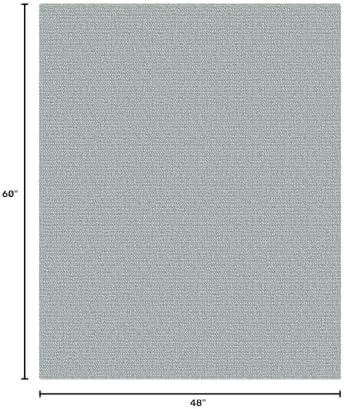 EARTHALL Washable Area Rug, Non Slip Entryway Rug, 4x5 Ft, Turquoise/Gray - Image 2