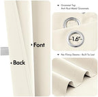 MIULEE Blackout Curtains for Bedroom 2 Panels 40 x 84 Inch Long Beige White - Image 4