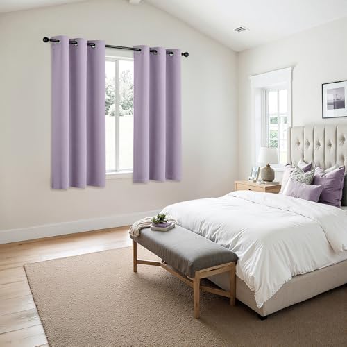 MIULEE Blackout Curtains for Bedroom 2 Panels 40 x 45 Inch Long Lilac - Image 6