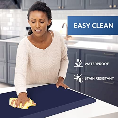 KitchenClouds Kitchen Mat Cushioned Anti Fatigue Kitchen Rug 0.8inch Waterproof Non Slip Kitchen Rugs and Mats Standing Desk Mat Comfort Floor Mats for Kitchen Sink Office (17.3"x39",Blue) - Image 3