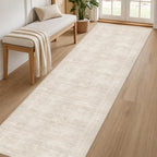 2'6''x14' Hallway Washable Runner Rug:Neutral Kitchen Carpet Beige - Image 2