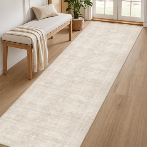2'6''x14' Hallway Washable Runner Rug:Neutral Kitchen Carpet Beige - Image 2