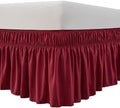 MEILA Wrap Around Bed Skirt for Twin & Full Beds, 18" Drop, Burgundy by MEILA