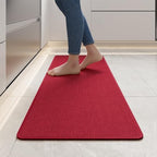 YDKGL Kitchen Rugs Kitchen Mats for Floor Non Slip Washable Red 17"x47" by YDKGL